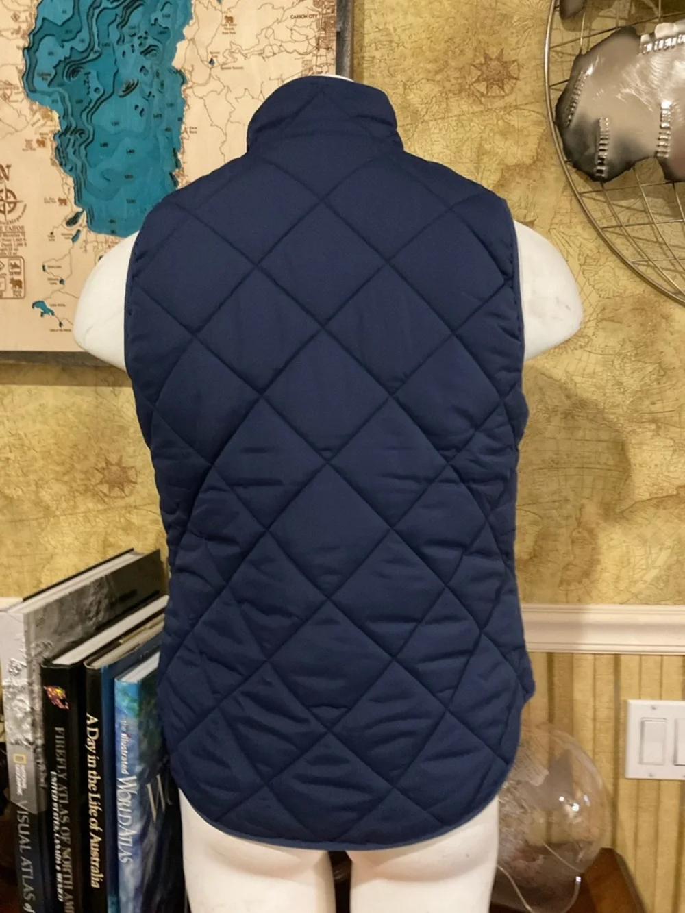 J. Crew Navy Quilted Puffer Vest
